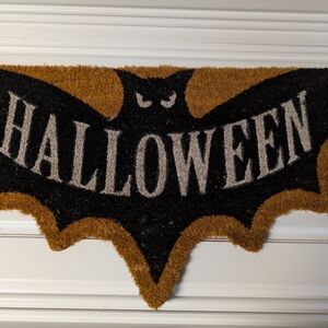 Halloween Bat Doormat - Black and Brown